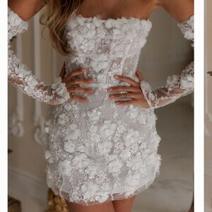 Rosie Etienne Isabelle Wedding Reception Mini Dress US 8